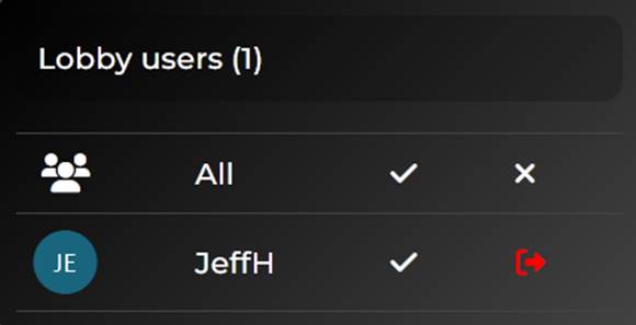 View of users in Lobby
