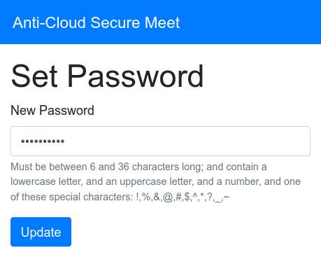 Set a new password for moderator
